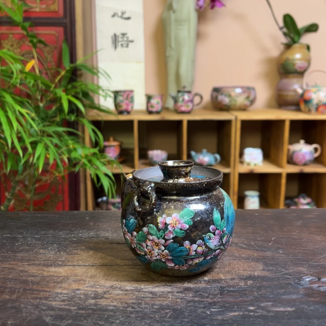 柴烧纯手工手绘陶瓷