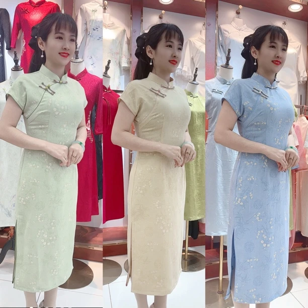 09-梅清目秀文艺中国风新中式旗袍中长款夏季日常单层时尚M-4XL