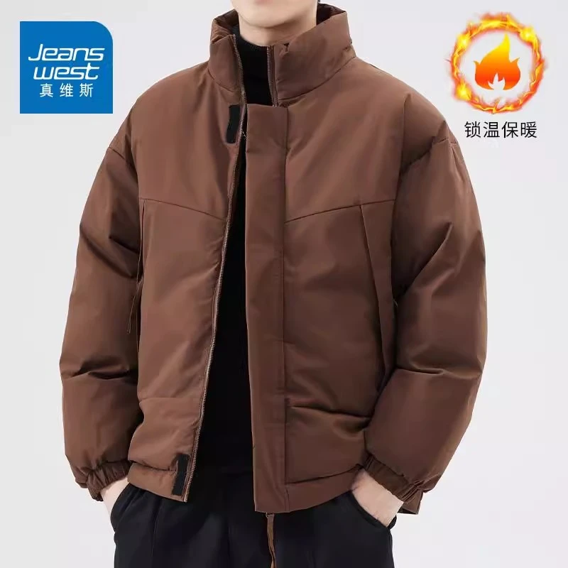 Jeanswest/真维斯冬季潮流新款加厚棉服男款宽松美式休闲棉衣外套