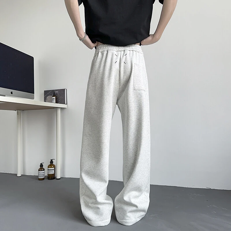 重磅白花灰卫裤男春秋宽松垂感美式hiphop裤子休闲百搭直筒运动裤