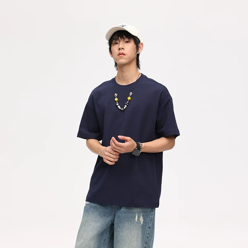 防晒抑菌速干透气插肩短袖2025夏季新款男高级感百搭潮流圆领上衣