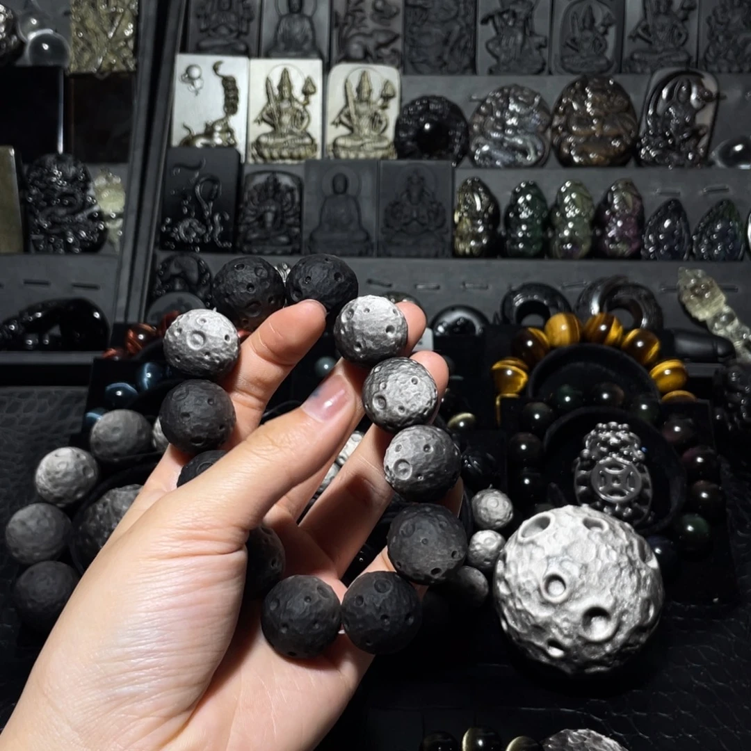 传***迷黑曜岩未镶嵌手链