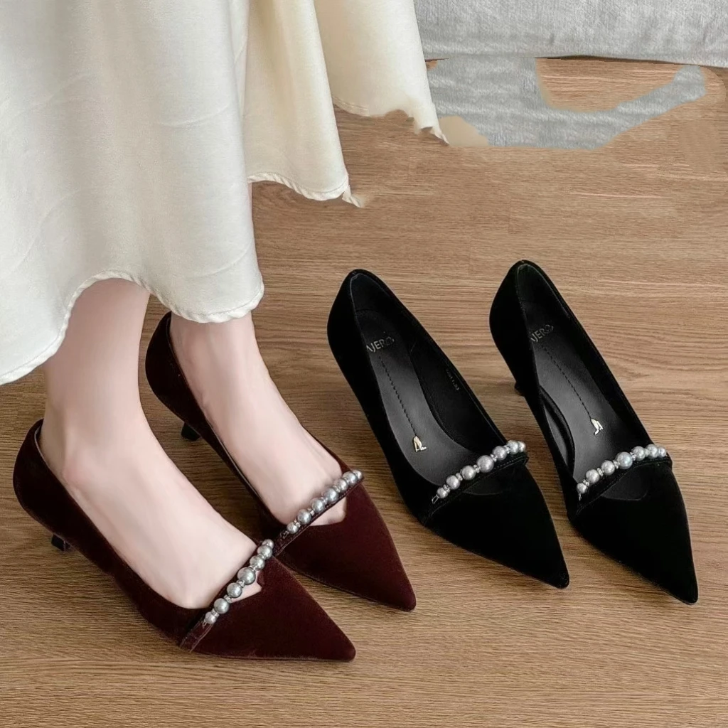 6厘米舒适高跟26W2306秋新款时尚气质尖头细跟高跟鞋小众法式单鞋