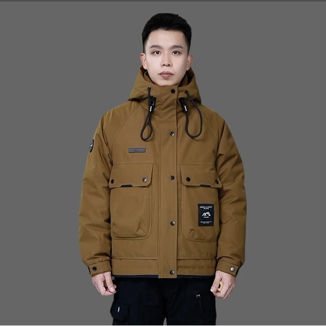 《饭老板》国标白鸭绒时尚连帽户外加厚保暖轻盈御寒羽绒服F899