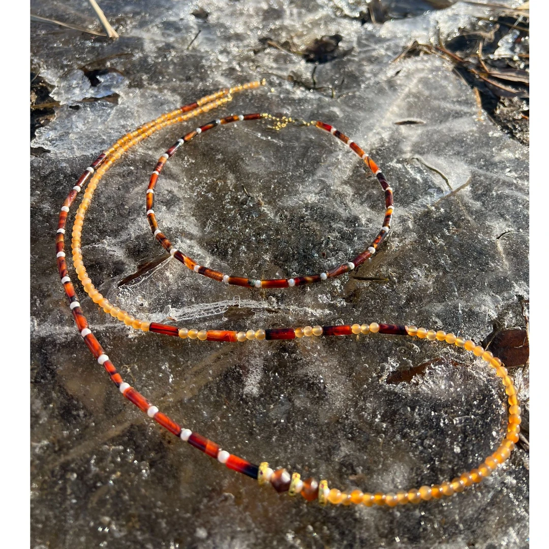 新年红-玫瑰情书天然玛瑙项链（多样性发其一）长链/短链