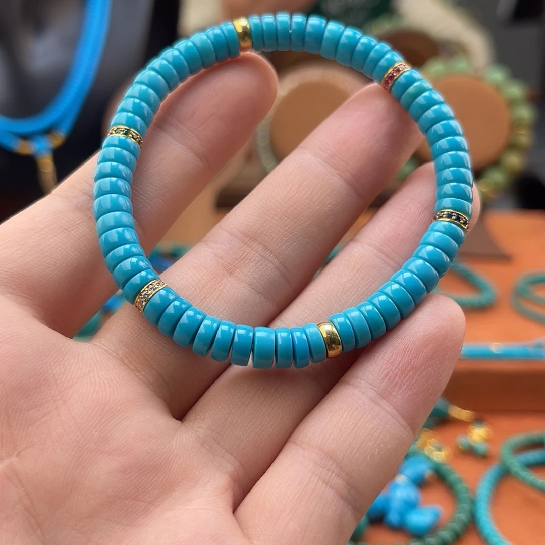 绿松石18K金镶嵌配饰