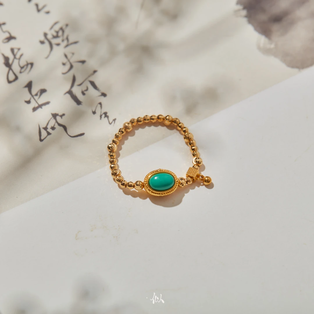 L【空灵】·似梓珠宝· 18K绿松戒指 XYGD094027-A
