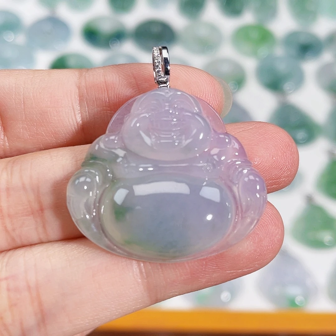 颈饰18K金镶嵌翡翠吊坠