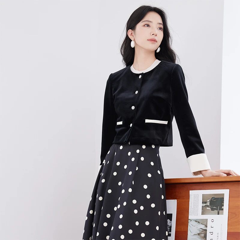 J4001023短外套 香影法式小香风外套女短款秋