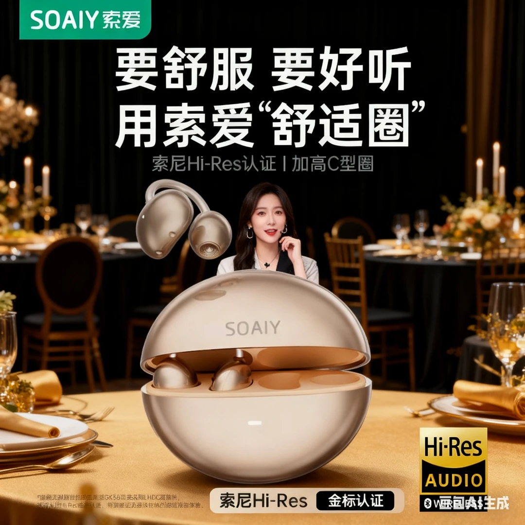 双11索爱GK58【礼包款】新款同声传译翻译骑行运动耳夹式蓝牙耳机1