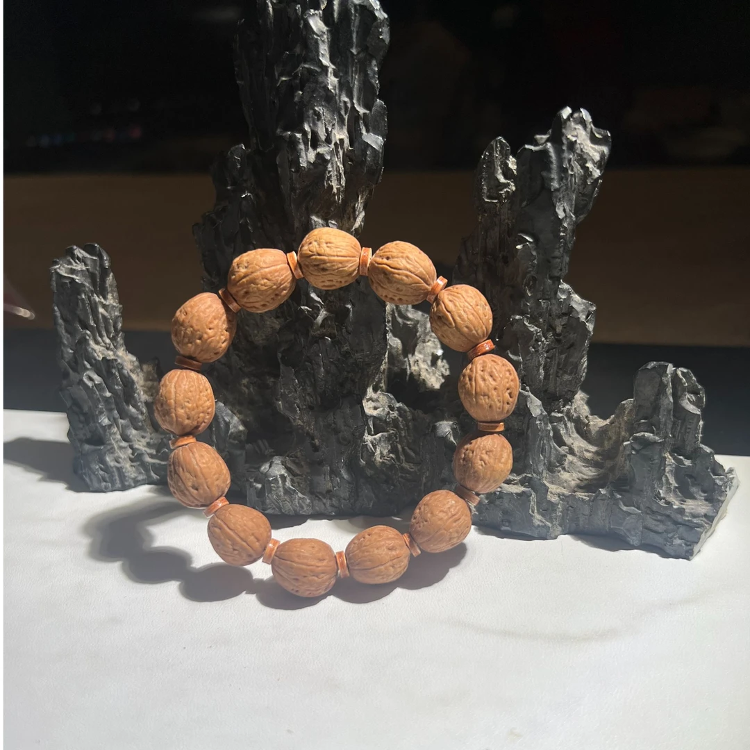 小尺寸野生元宝小核桃手串约13.5-14mm 多样性发其一B250930-01