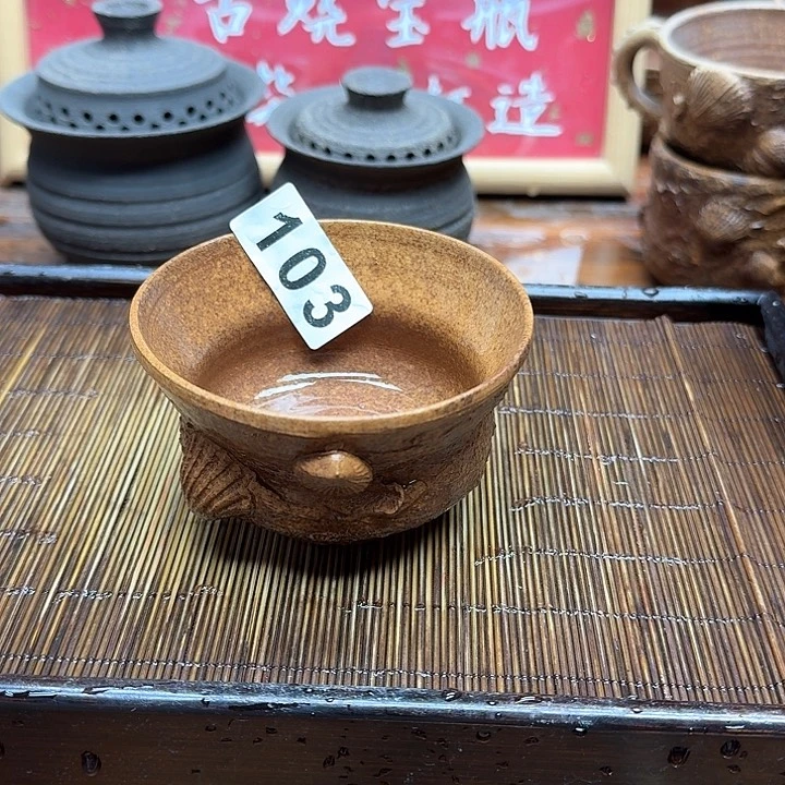 纯手工制作粗陶茶具