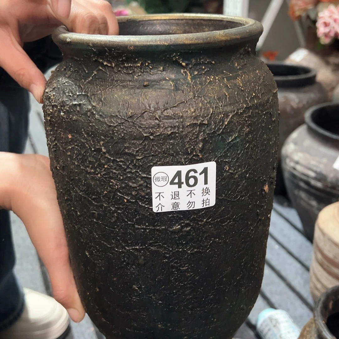 红陶瑕疵金绿色直筒461
