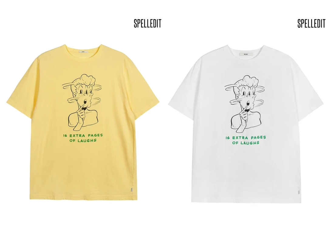 SP25ss 正品无退换 新品笑话本t恤时尚印花复古宽松棉质短袖上衣