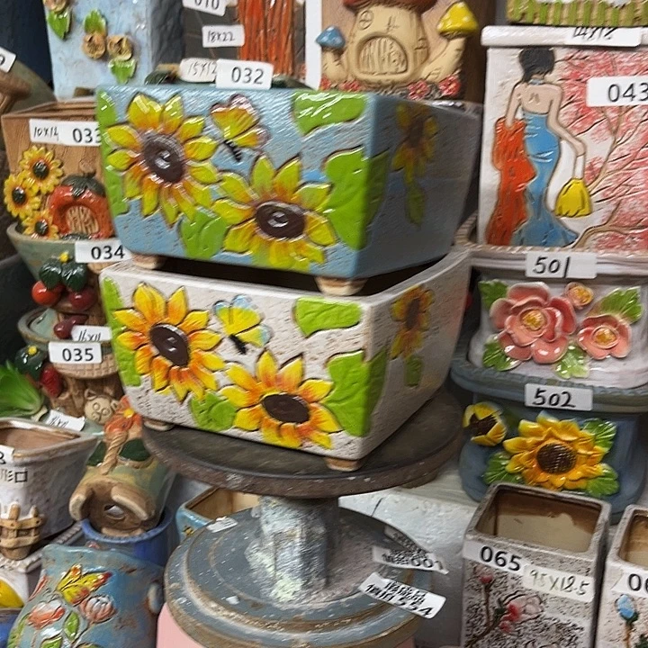 粗陶材质多肉花盆