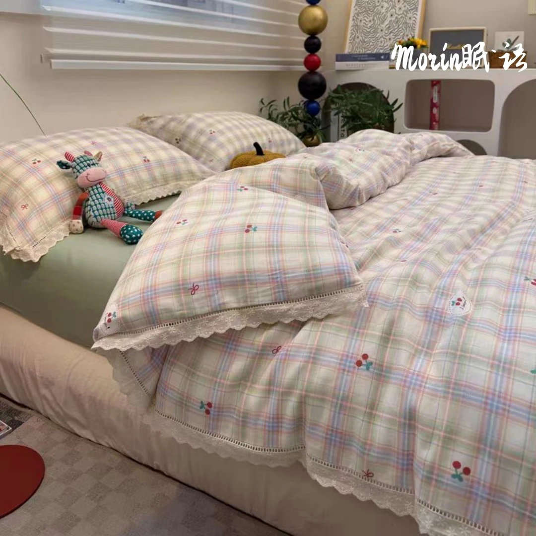 【晴空】韩版全棉双层纱床品套件超柔四件套