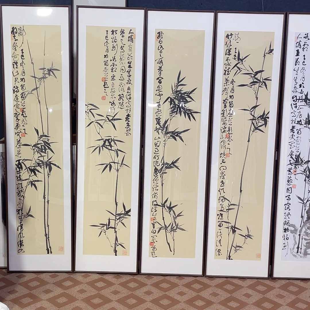 国画手绘画作品带框