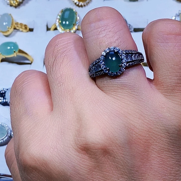 翡翠银S925镶嵌戒指11111111