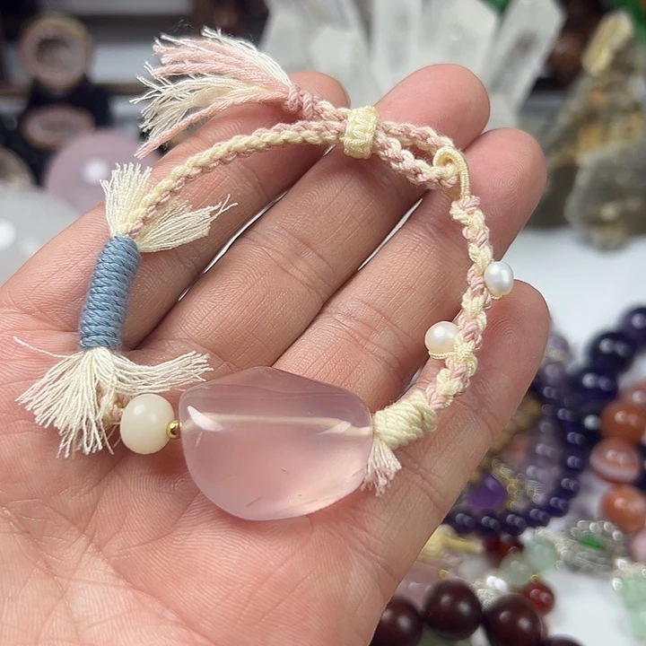 1碧玺（处理）水晶手工编织天然