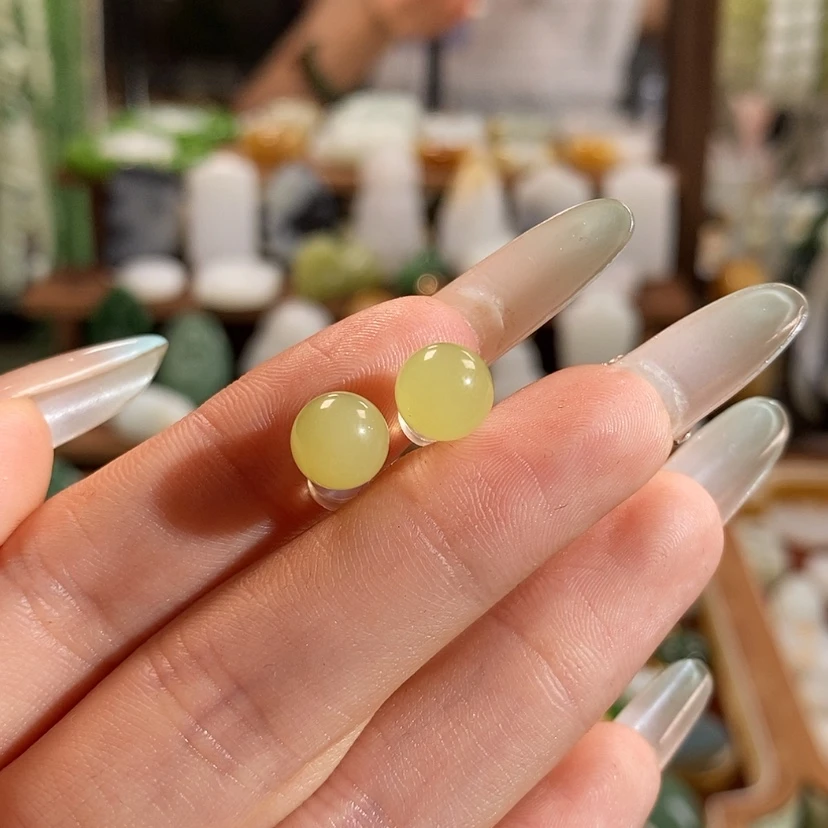 【闪购商品】和田玉18K金镶嵌吊坠(不含链)花*?耳钉