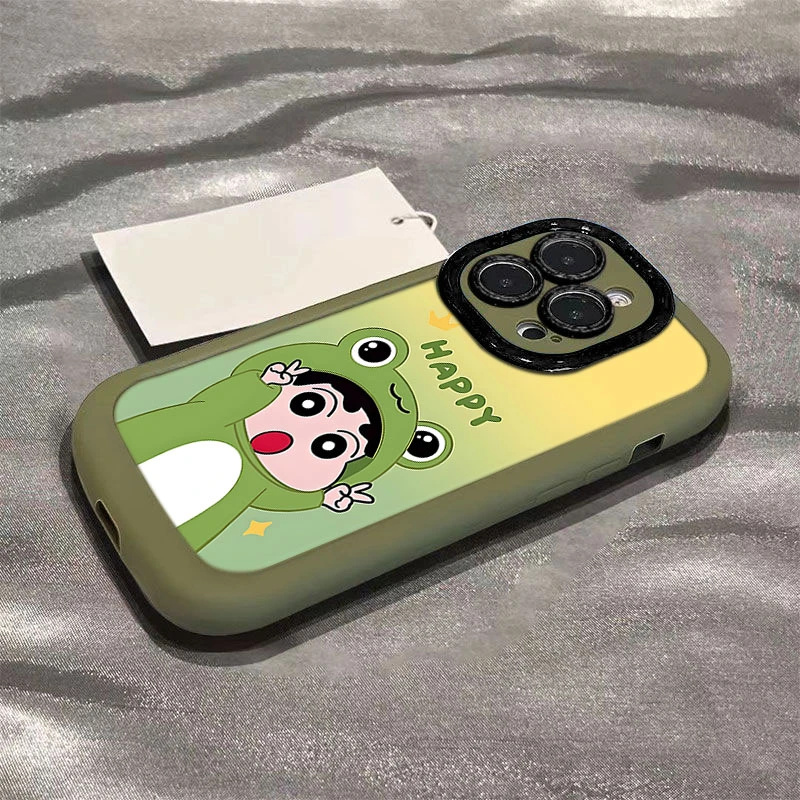 渐变青蛙小新适用iphone16promax苹果15/14手机壳泡芙13p1211全包