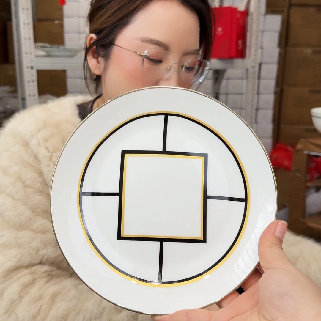 骨瓷高骨7.5英寸平盘19cm4个平盘