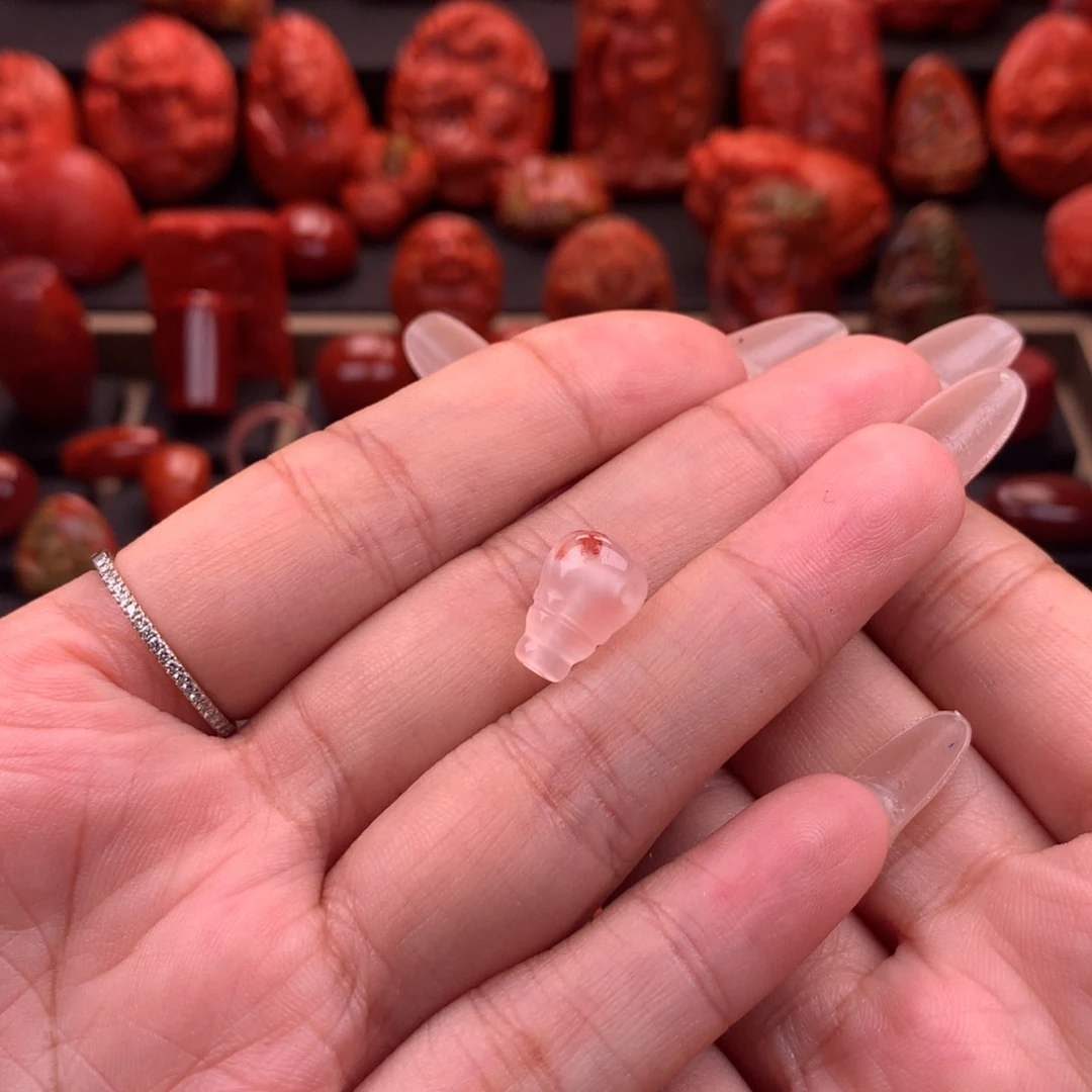 南红玛瑙南红川料冰飘三通8.5mm未镶嵌