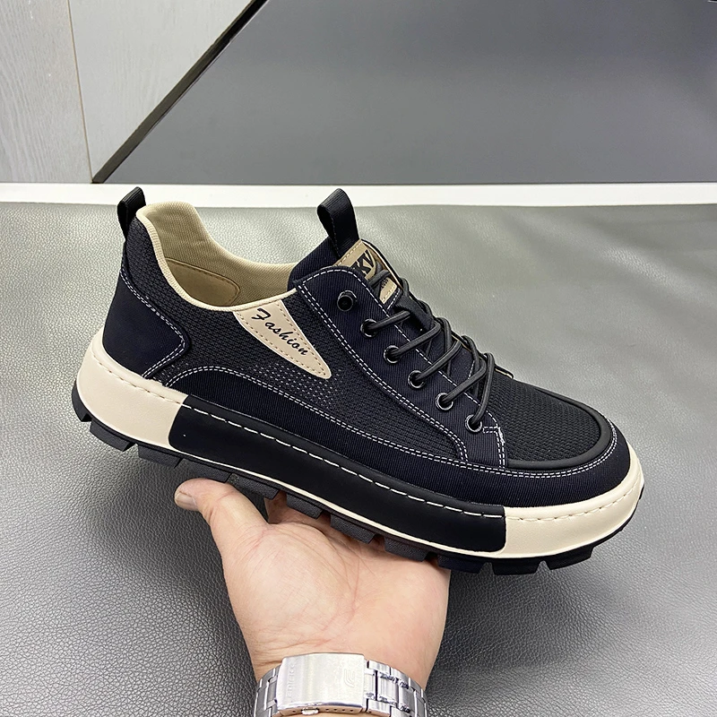 2025夏季男款一脚蹬男款薄网面鞋透气休闲轻质软底车缝线轻奢潮鞋