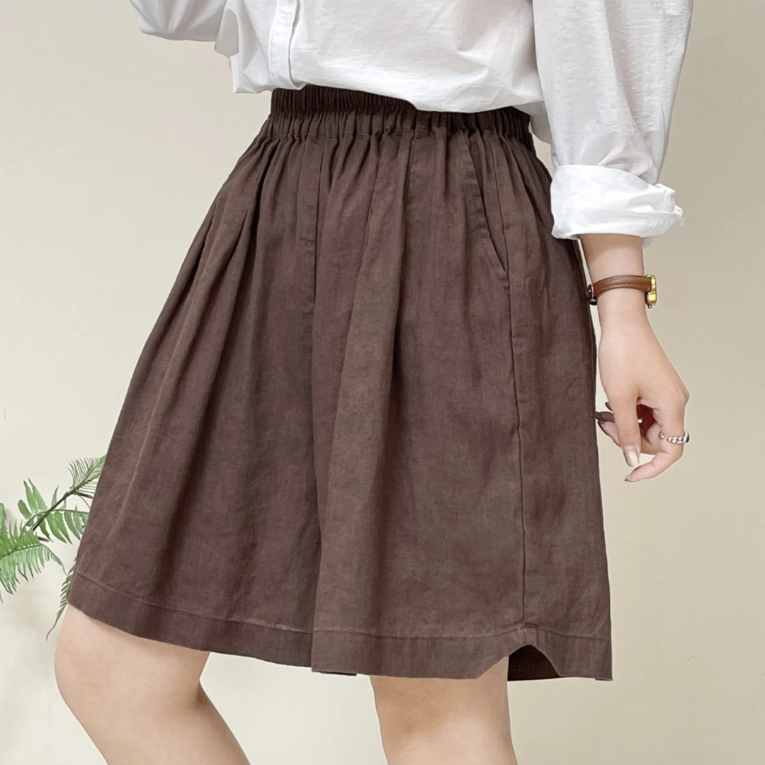 96663短裤高弹力春季显瘦宽松阔腿裤松紧腰夏季A字