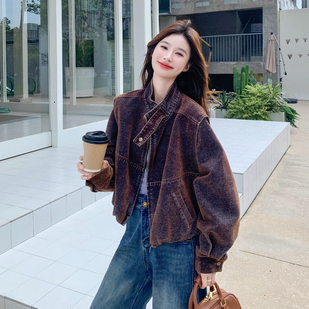 冷淡系独特别牛仔外套女小个子2025秋季新款巨好看百搭休闲夹克