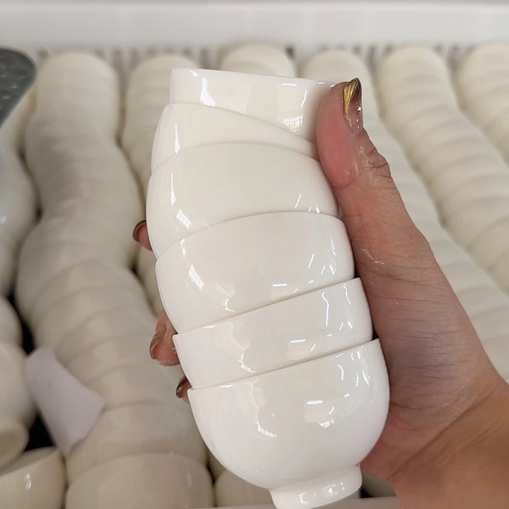 高端羊脂玉茶杯六个一组