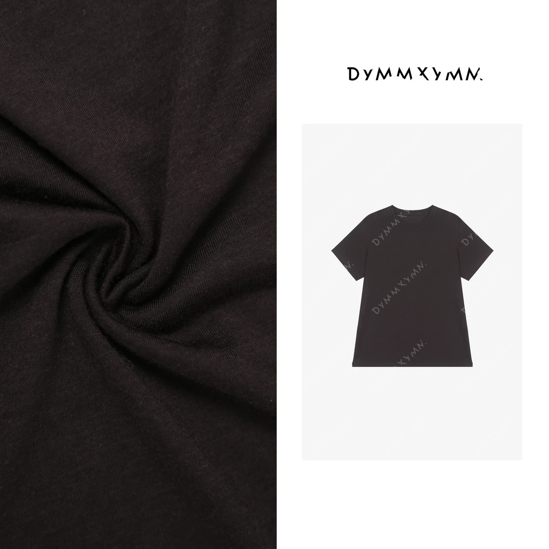 【DYMMXYMM】-德露.早春款极简风休闲时尚百搭咖色T恤-5SSY6187