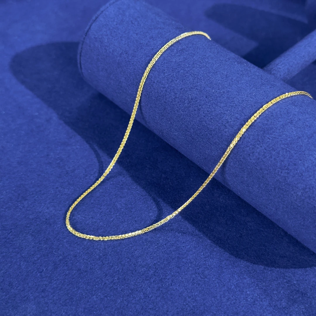 爱一铂金饰品PT950  铂金黄肖邦链圆环调节款项链素链气质时尚