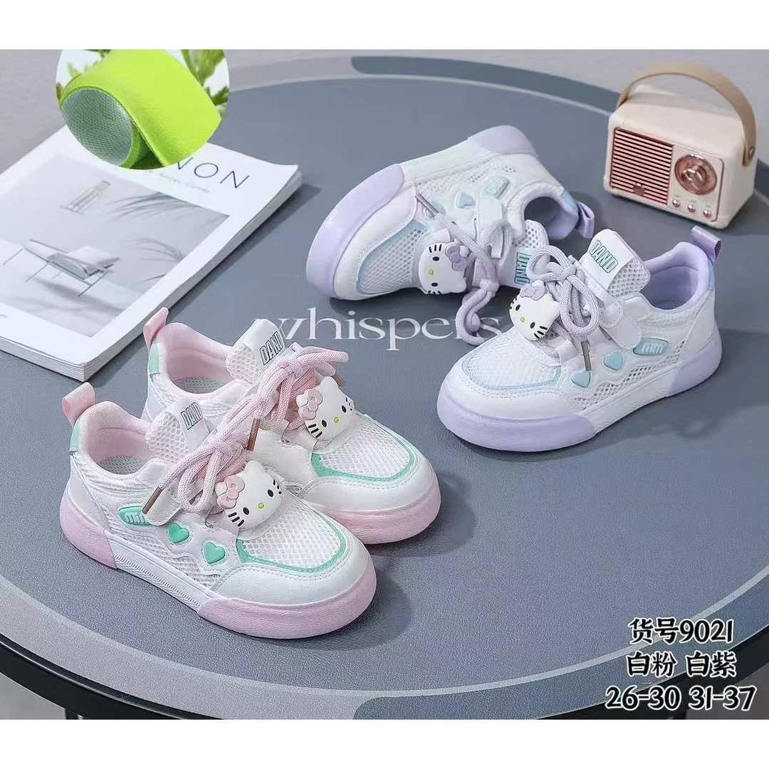 【夏季25-37】9021 卡通女宝单网板鞋软底 百搭 休闲 时尚