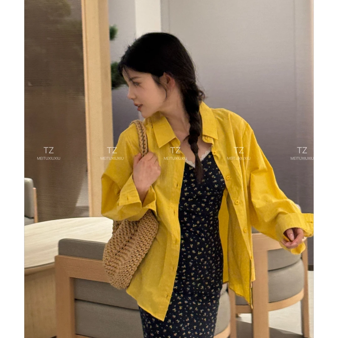 【婷子定制】~150小个子春款休闲百搭纯色衬衫C71