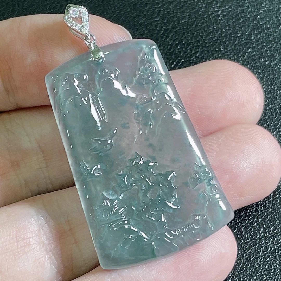天然A货翡翠山水吊坠03（多样性发货)019903