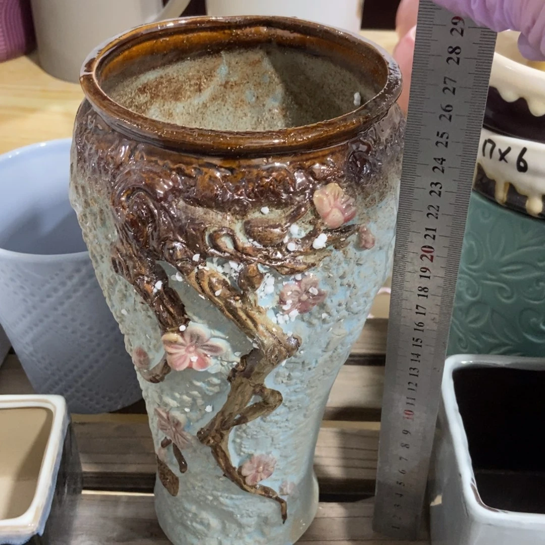 红陶高温陶瓷花盆