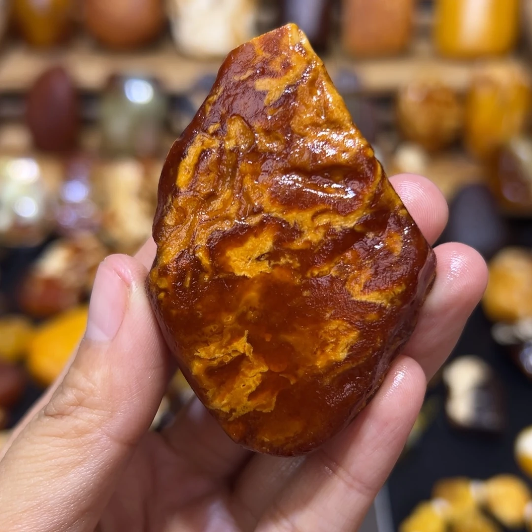 白***滚定制琥珀未镶嵌琥珀蜜蜡