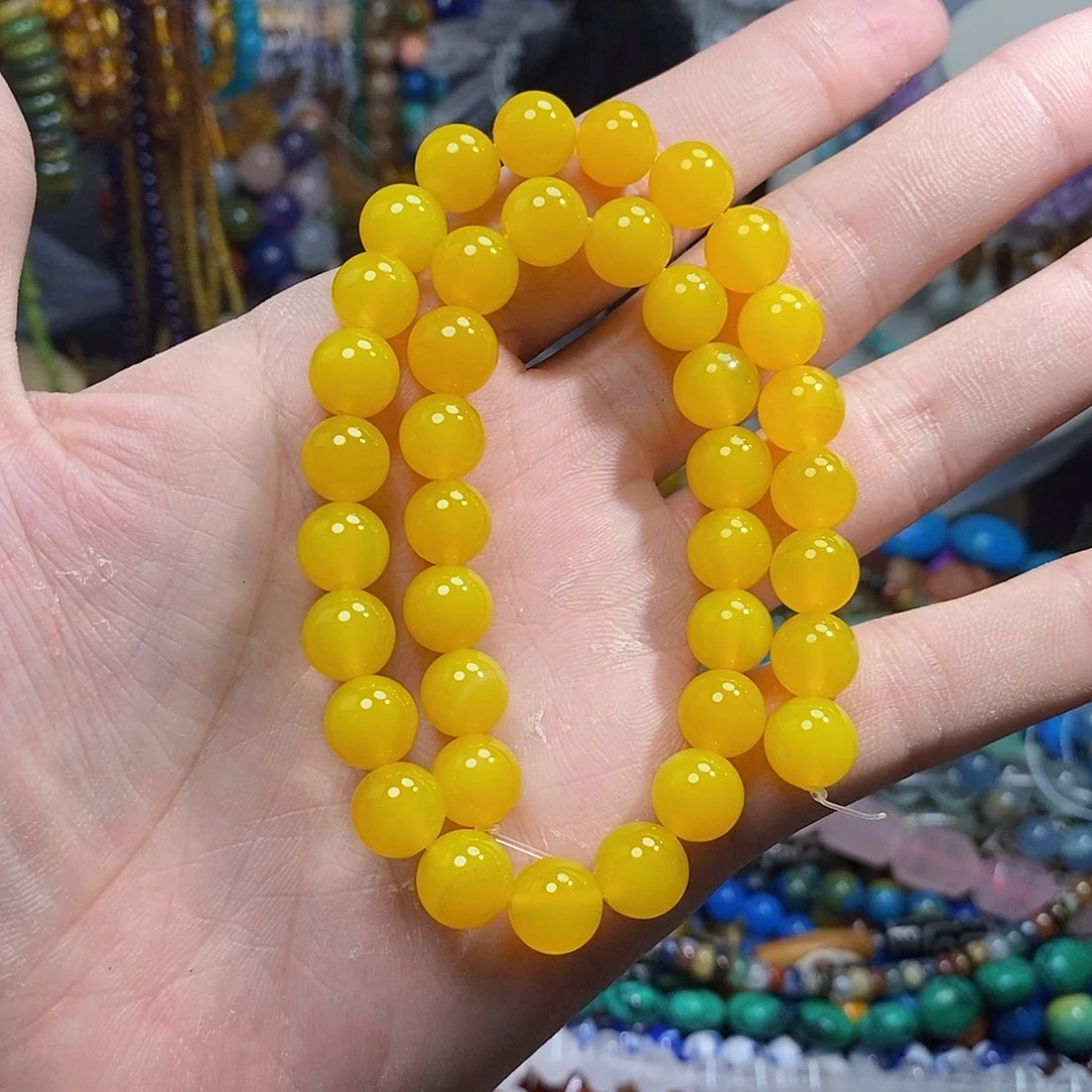石英质玉未镶嵌，蜜，蜡黄玛瑙10mm，