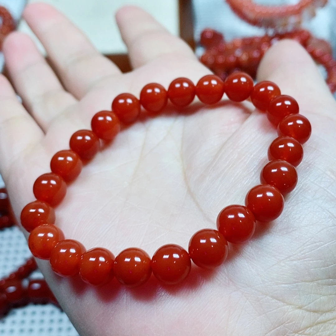 南红玛瑙未镶嵌手串卡8