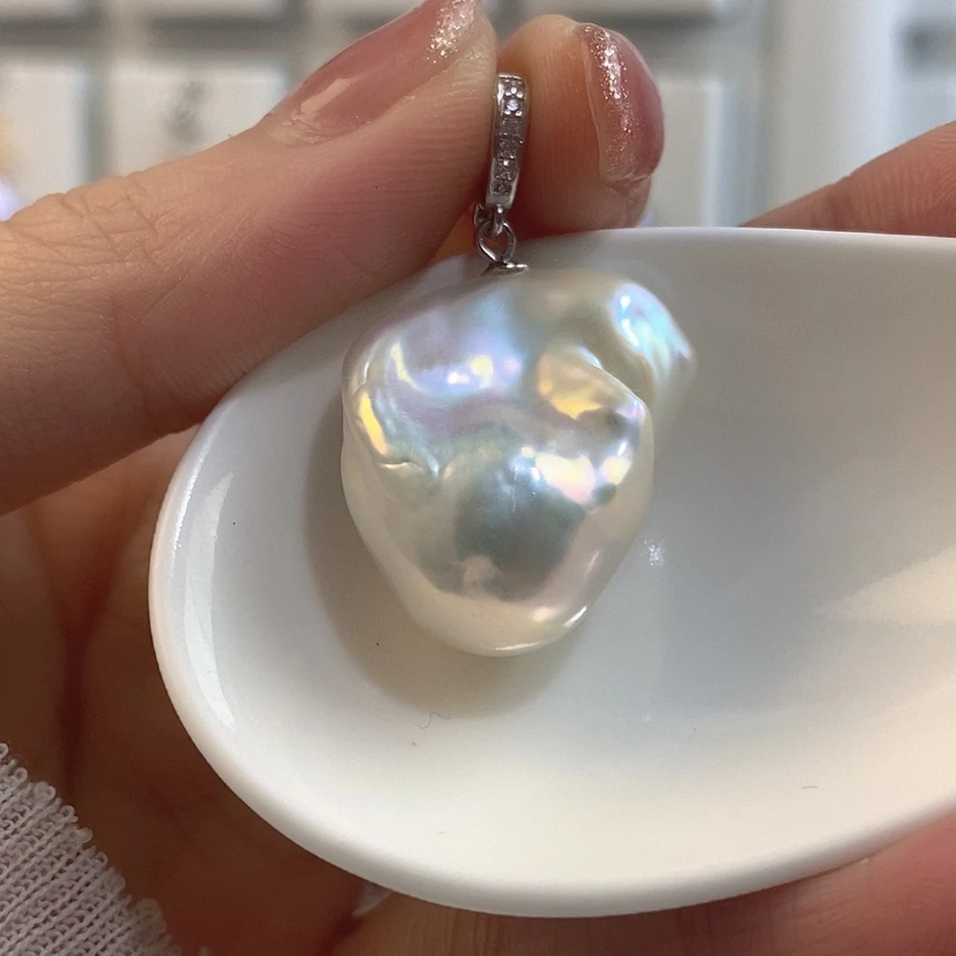 淡水珍珠耳饰银S925镶嵌