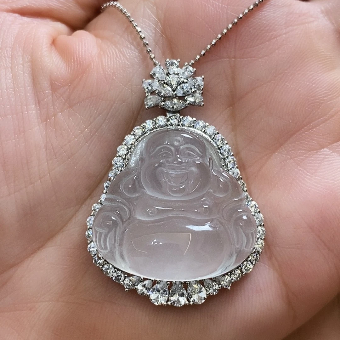 石英质玉银S925镶嵌颈饰