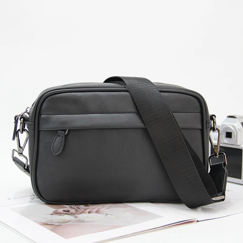 新款潮流潮牌男士休闲横款单肩包韩版皮质斜挎包时尚小方包小背包