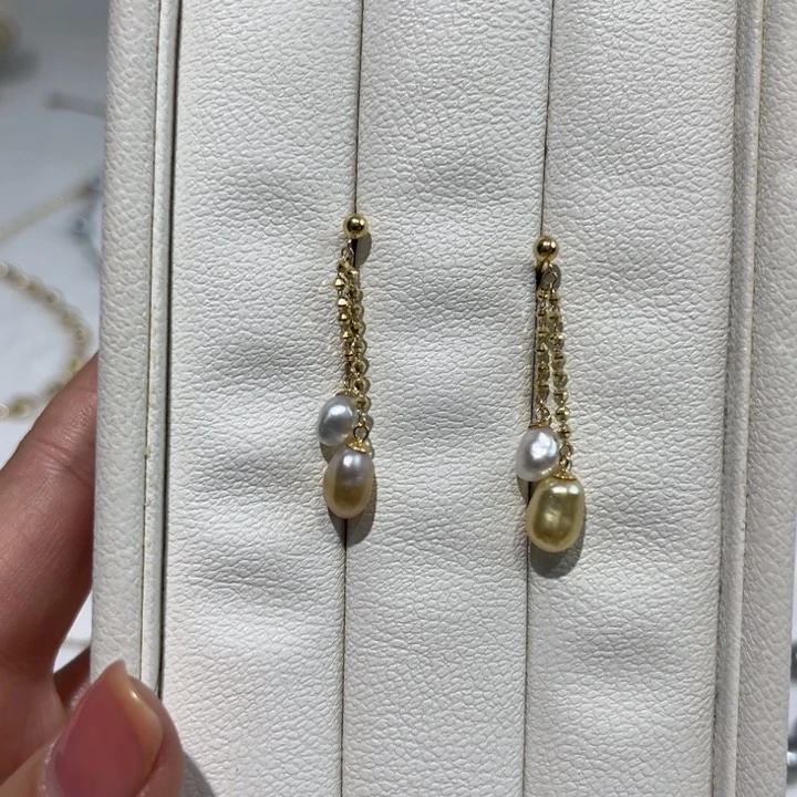 海水珍珠耳饰18K金镶嵌