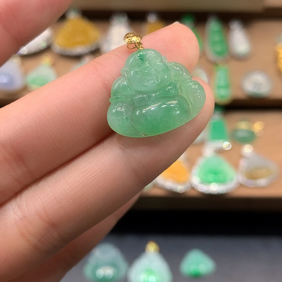 翡翠未镶嵌吊坠(不含链)佛