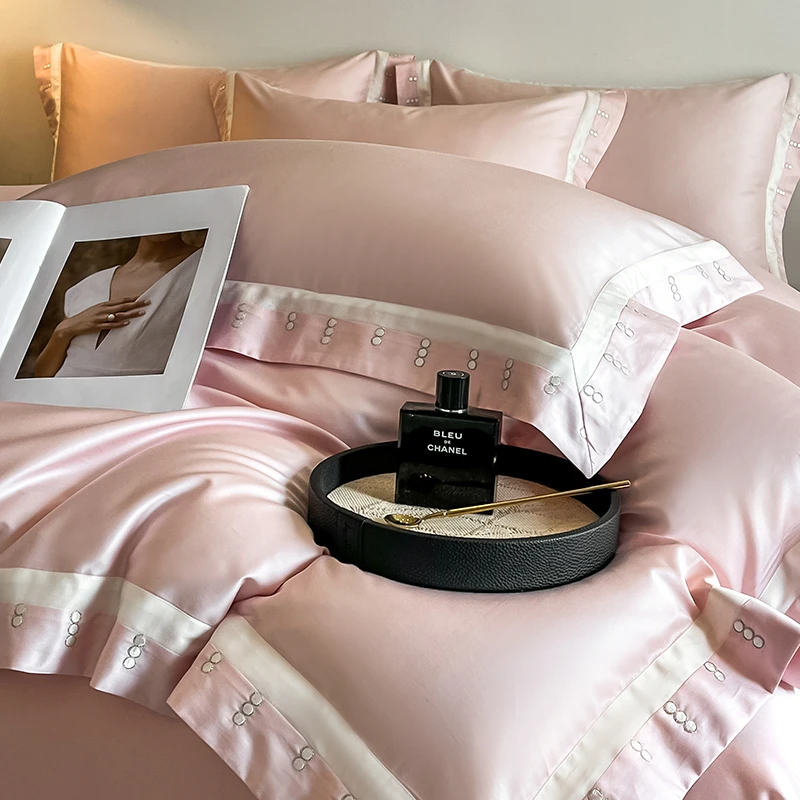 美作师轻奢北欧100支高支棉四件套全棉纯棉宿舍床单床笠床上被套