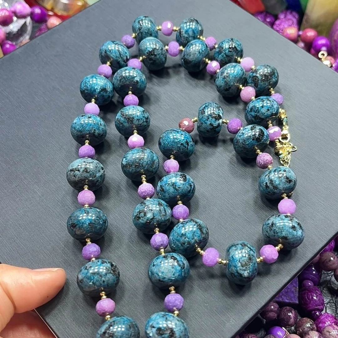 【闪购商品】琉璃配饰舒具石老油料11项链卡17泥地丝绒老坑蓝