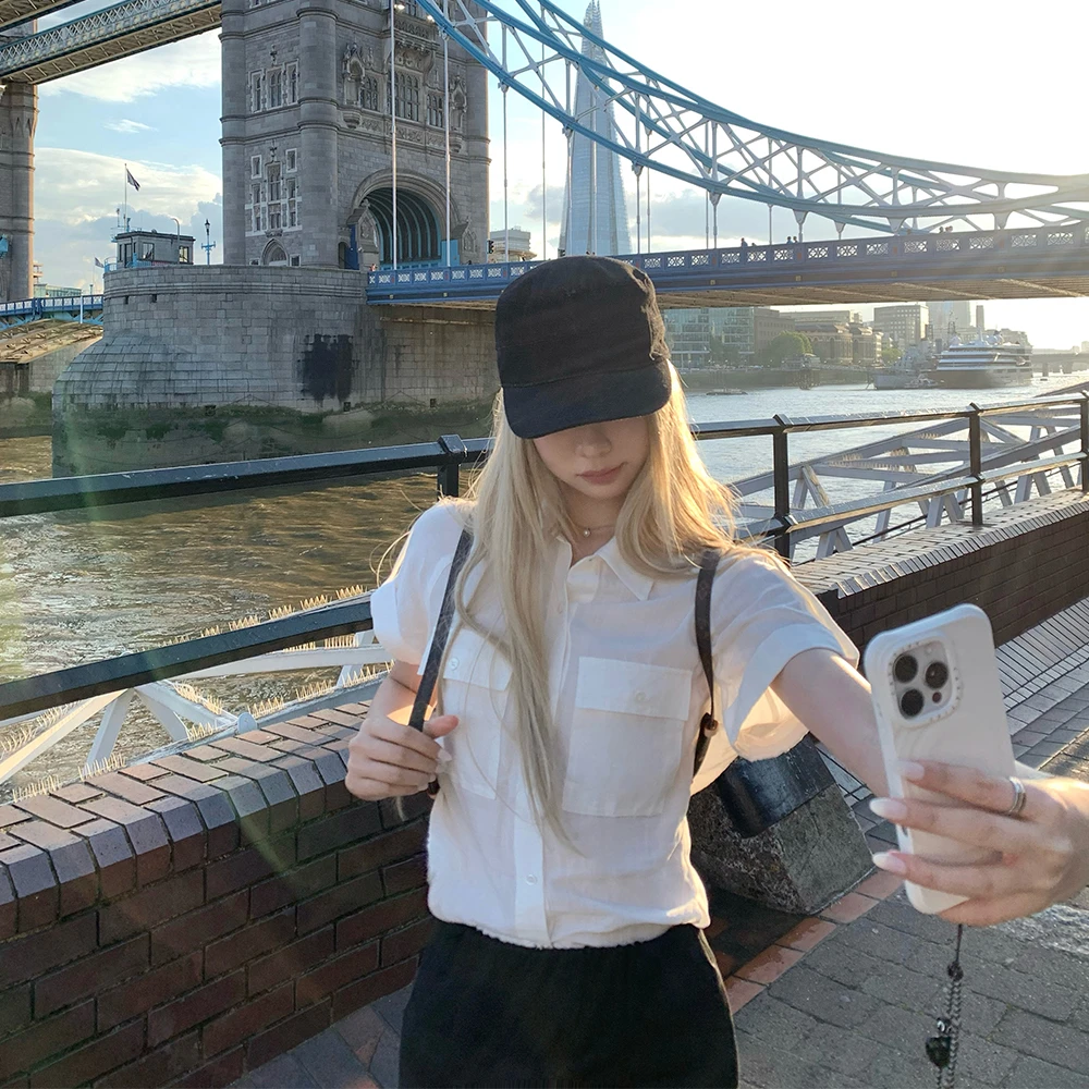 5/28「圣马丁艺院生」79.4莱赛尔20.6苎麻 松弛感卷边短袖衬衫