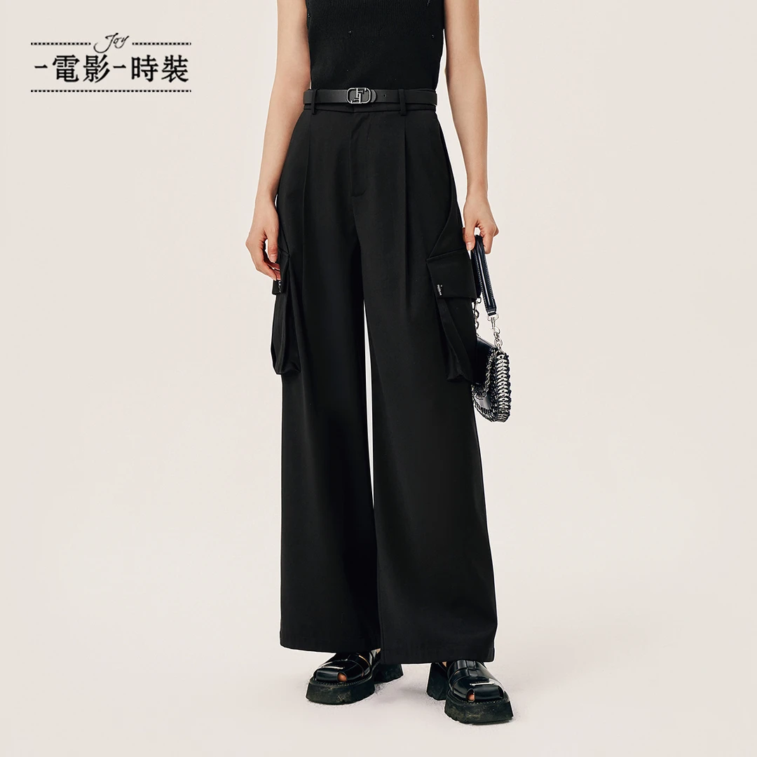 【程钱钱】一电影一时装工装阔腿裤长裤女（不含皮带）FFCK112633