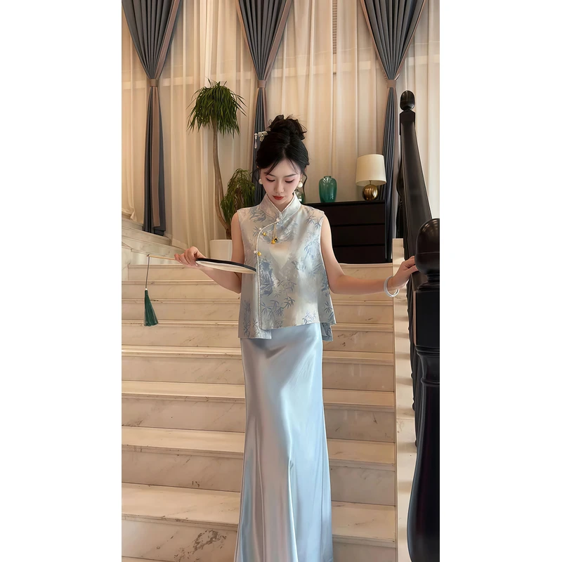 2025夏季新款新中式国风坎肩马夹女士小个子设计感背心上衣